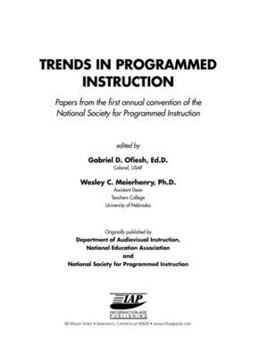 cover image of Trends in Programmed Instruction
